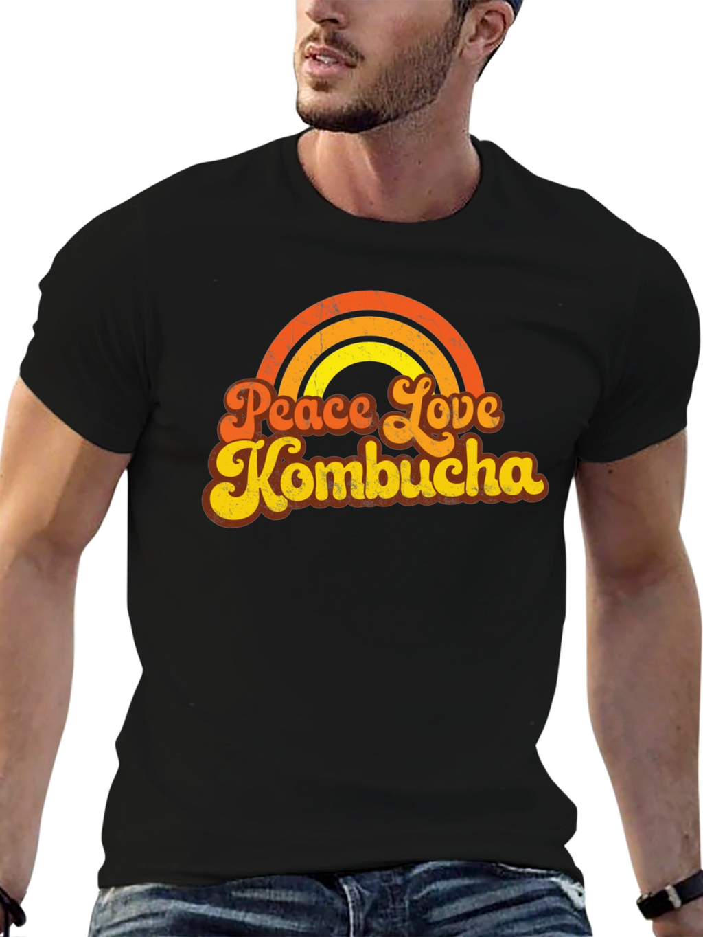 Peace Love Kombucha Retro Graphic Tee