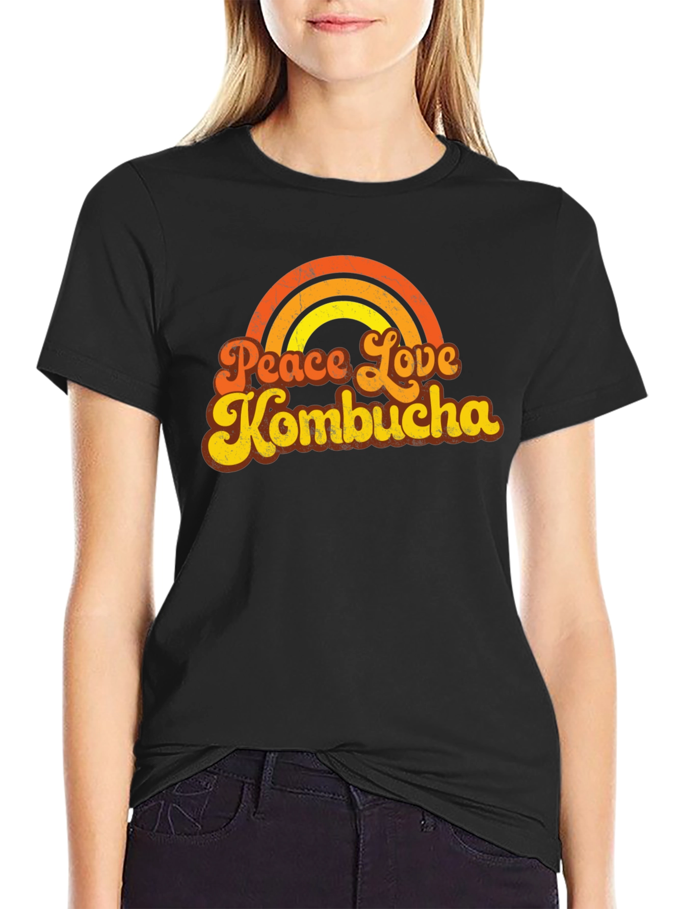 Peace Love Kombucha Retro Graphic Tee