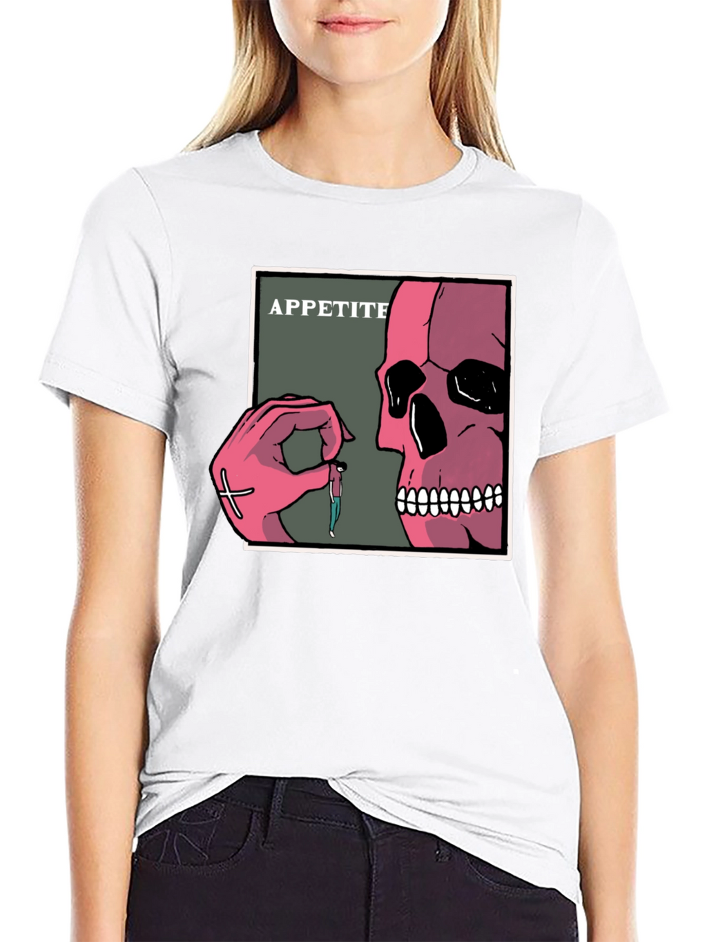 Appetite Graphic T-Shirt - Skull Hand Design