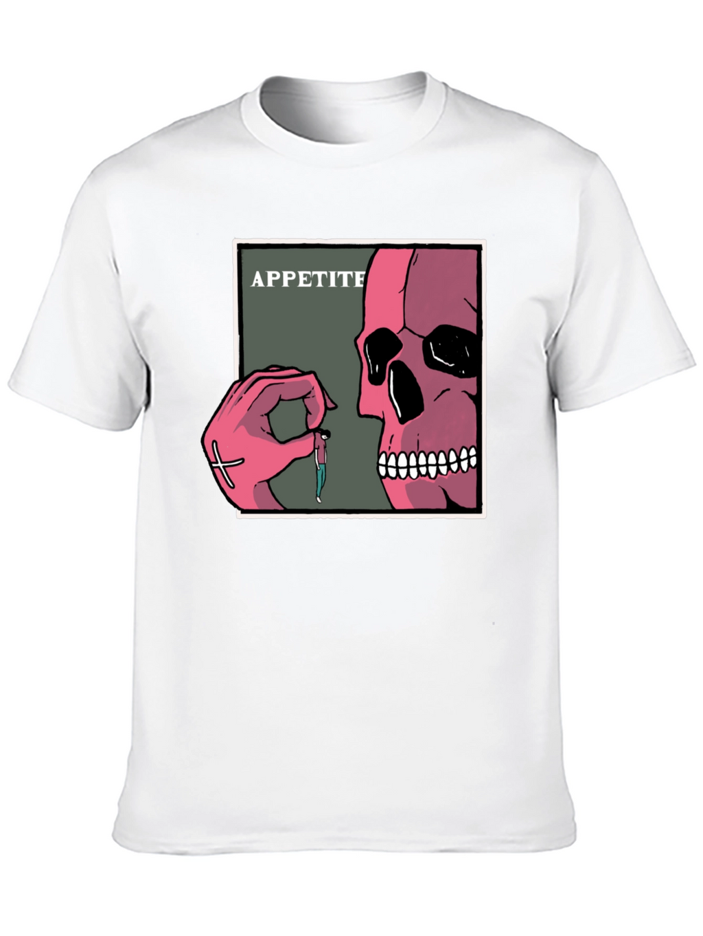 Appetite Graphic T-Shirt - Skull Hand Design