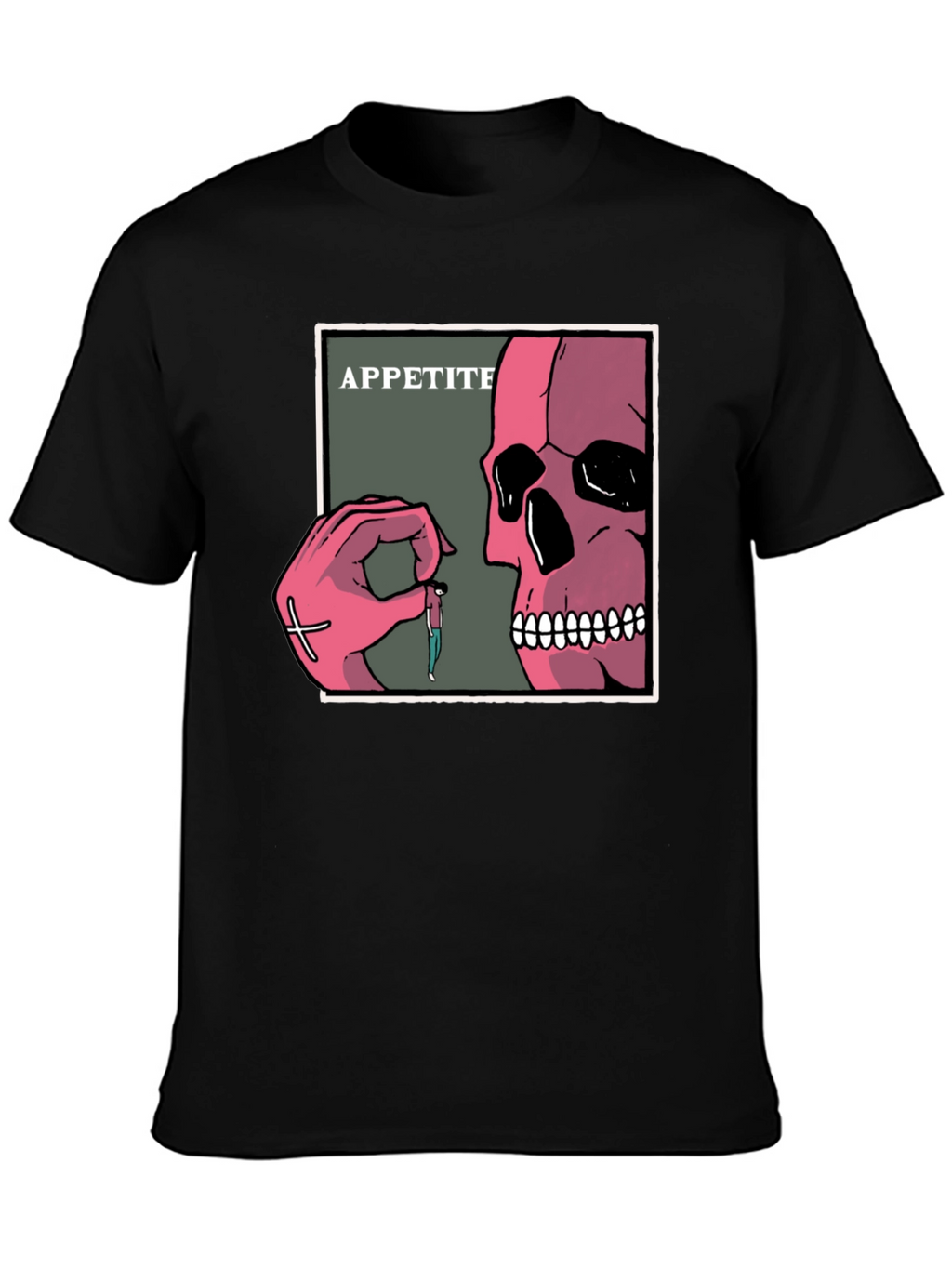 Appetite Graphic T-Shirt - Skull Hand Design