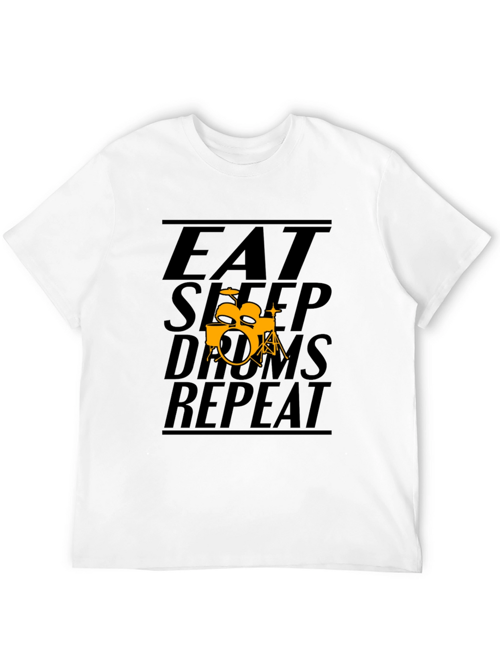 Eat Sleep Drums Repeat Black T-Shirt