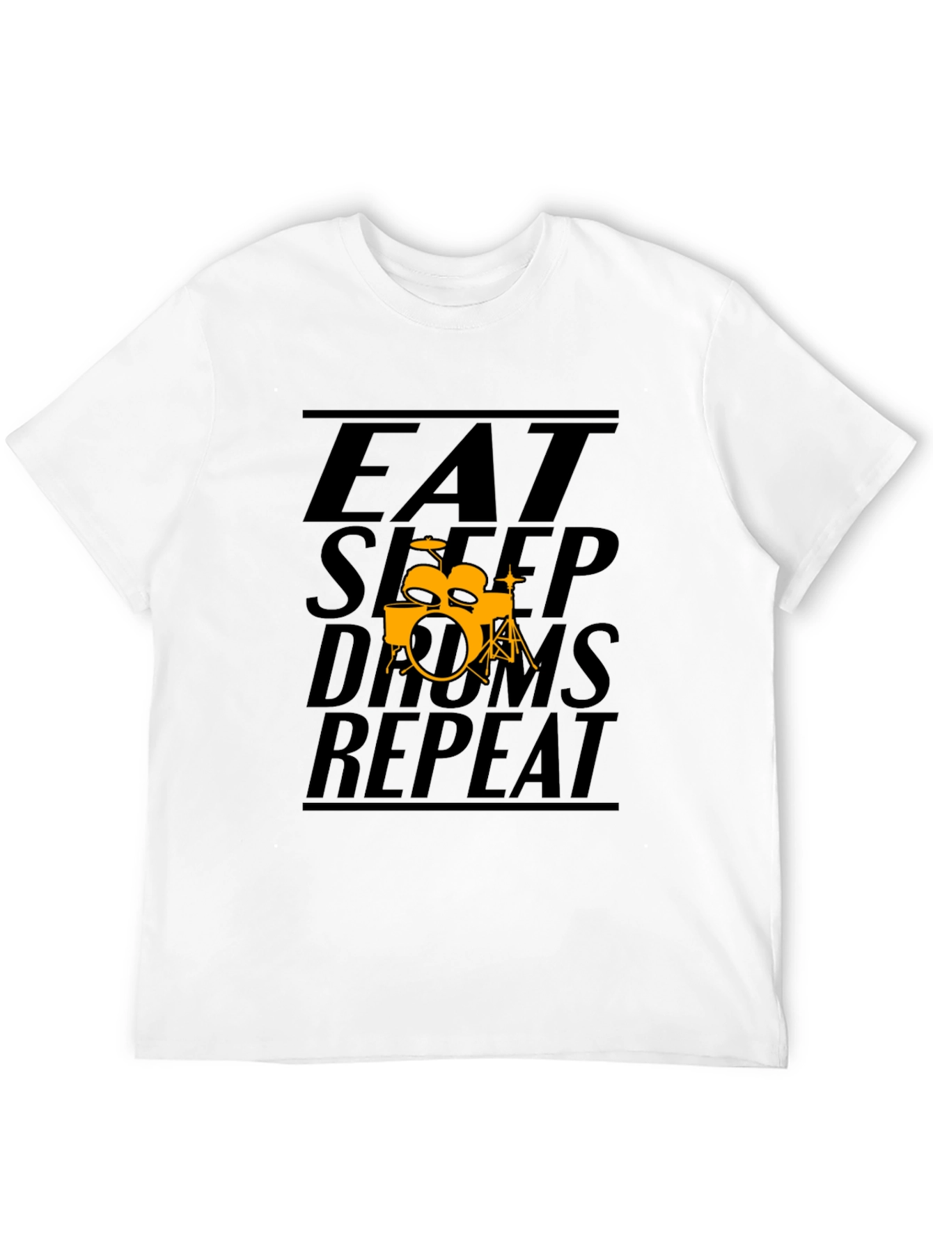 Eat Sleep Drums Repeat Black T-Shirt