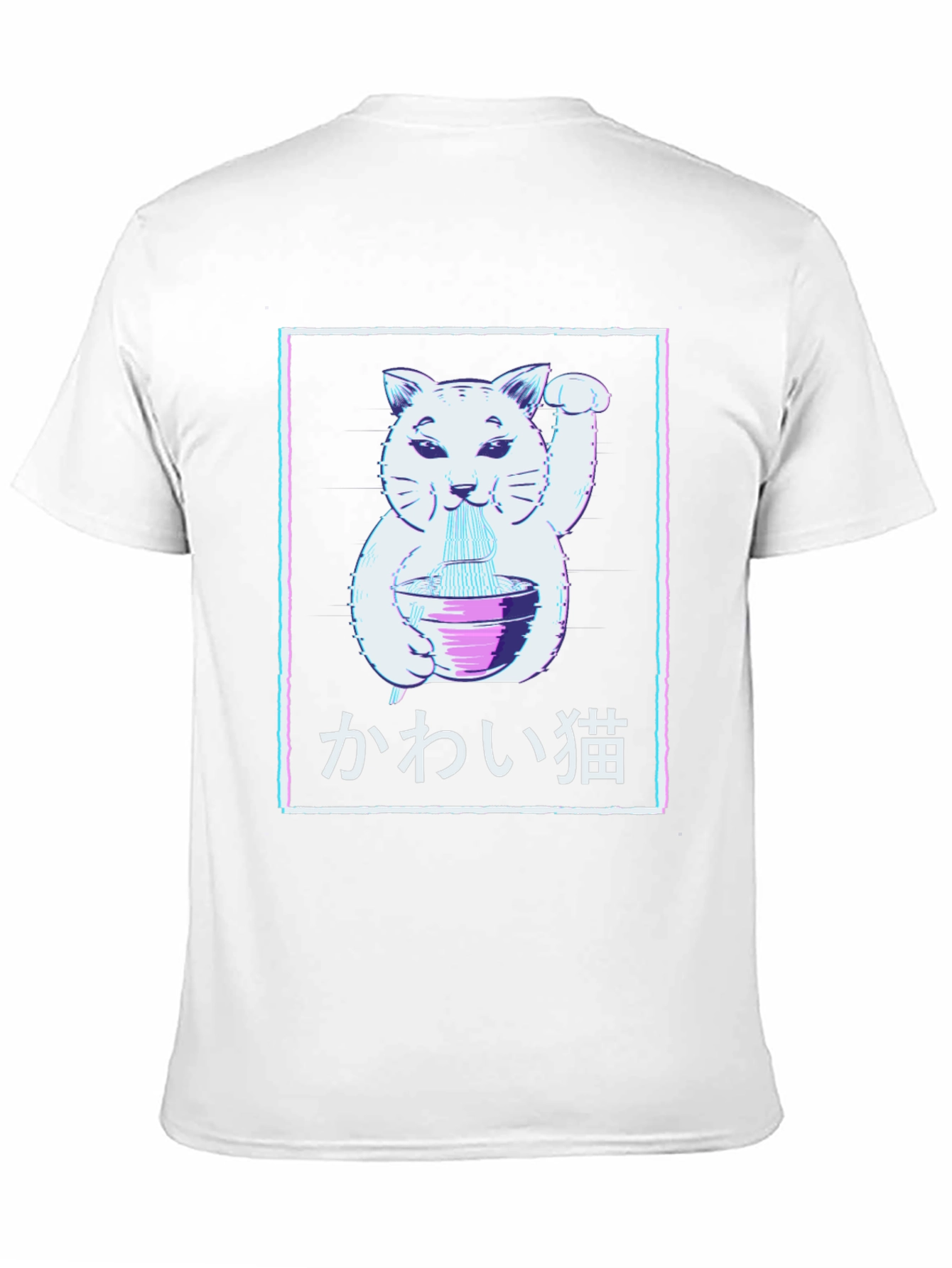 Kawaii Cat Ramen T-Shirt - Lucky Cat Noodle Tee