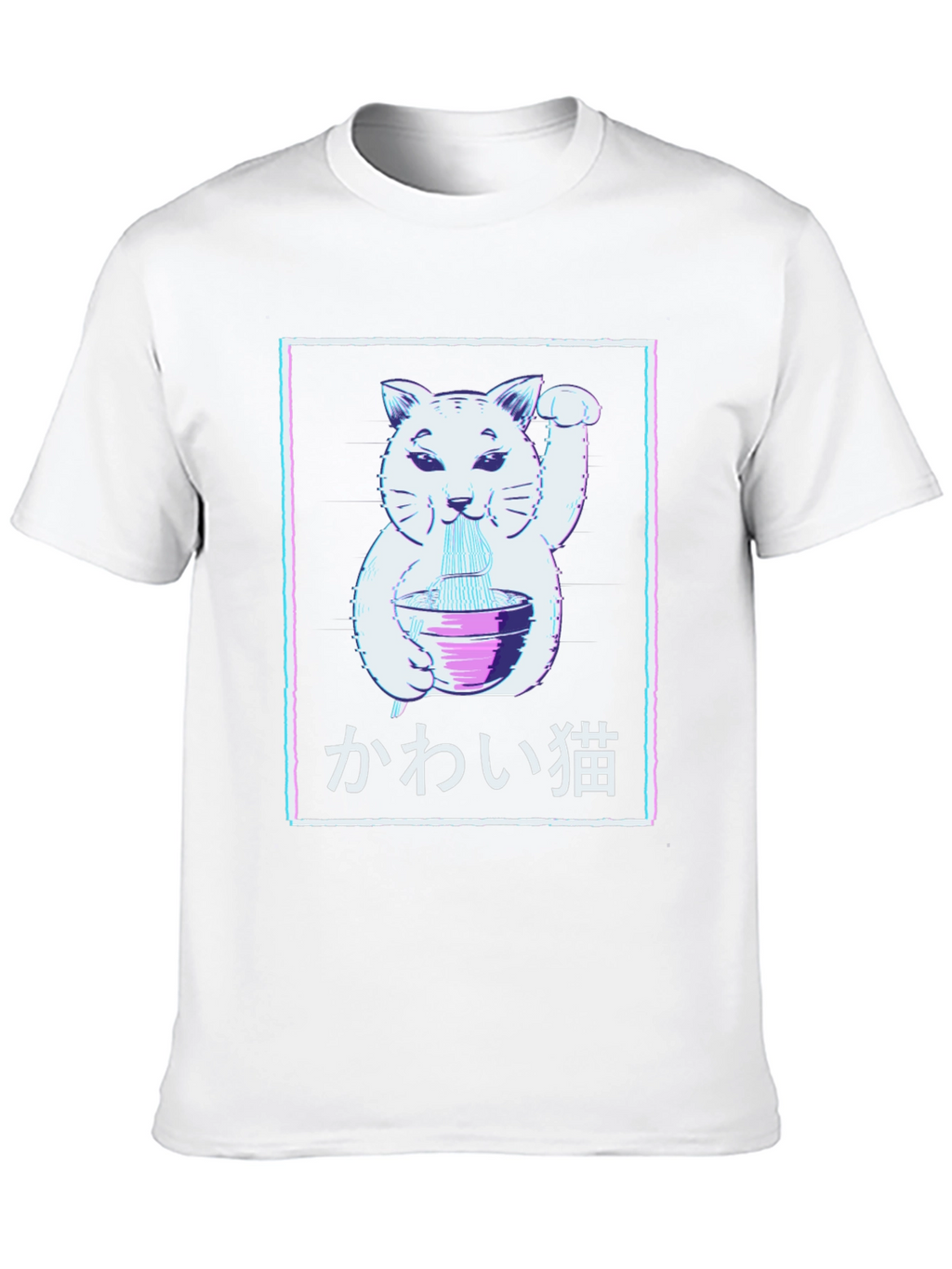 Kawaii Cat Ramen T-Shirt - Lucky Cat Noodle Tee