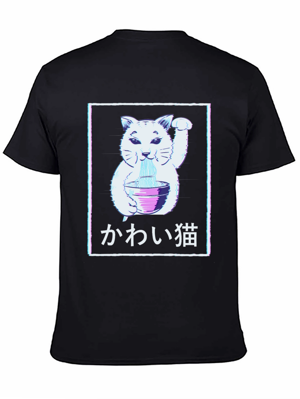 Kawaii Cat Ramen T-Shirt - Lucky Cat Noodle Tee