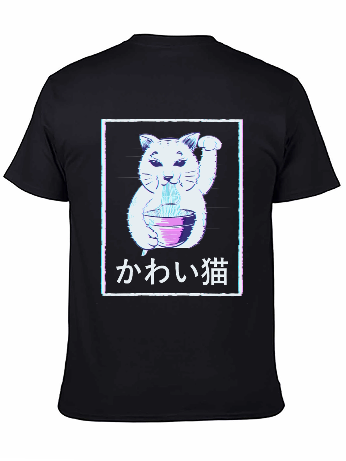 Kawaii Cat Ramen T-Shirt - Lucky Cat Noodle Tee