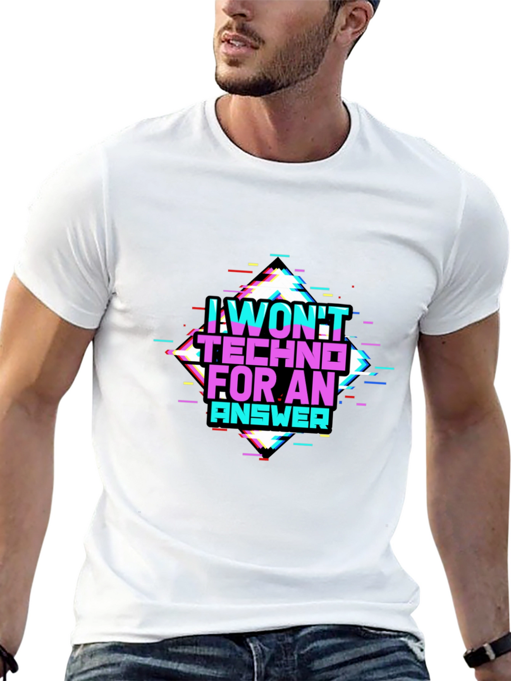 I Wont Techno for an Answer Glitch T-Shirt