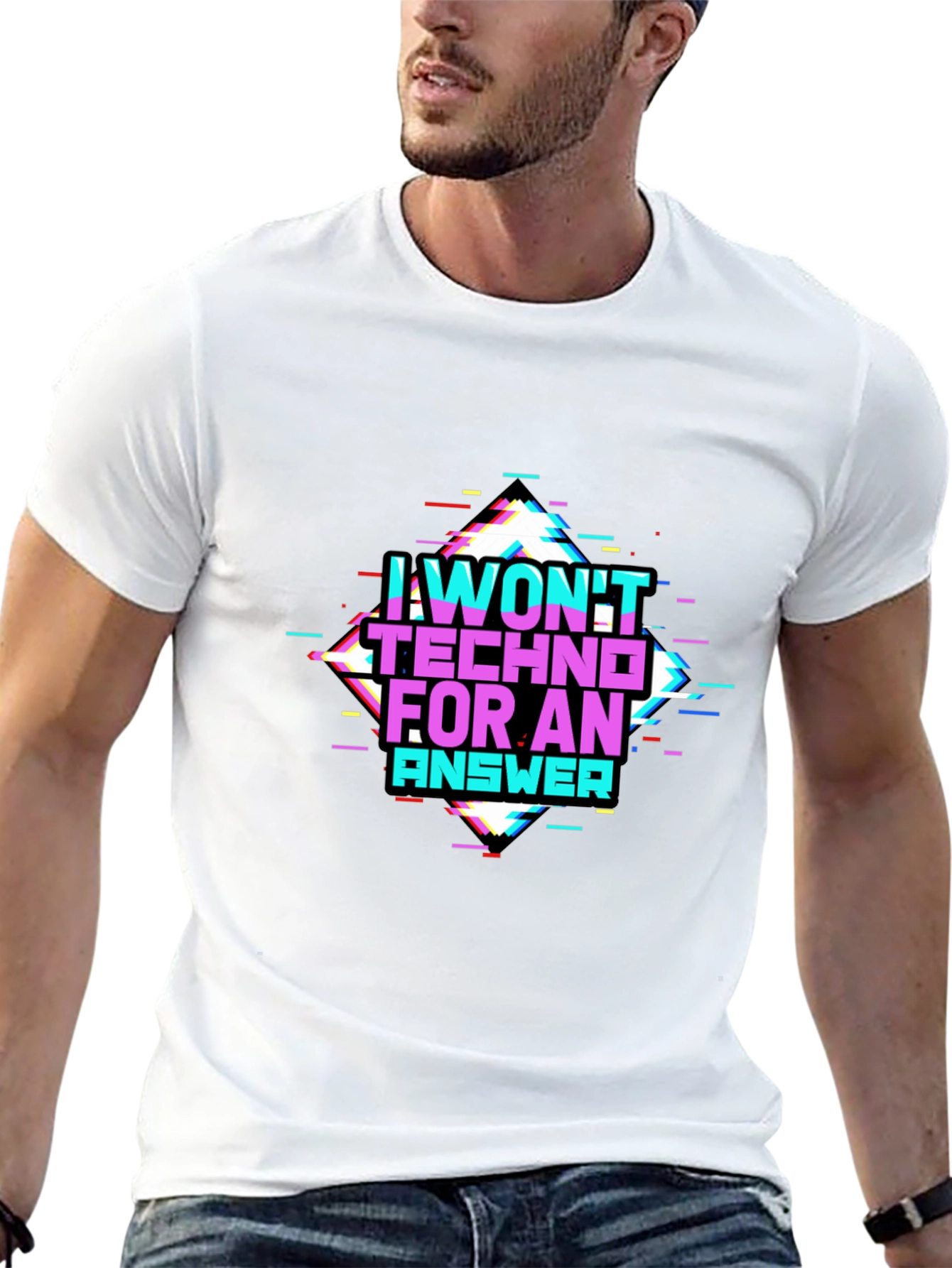 I Wont Techno for an Answer Glitch T-Shirt