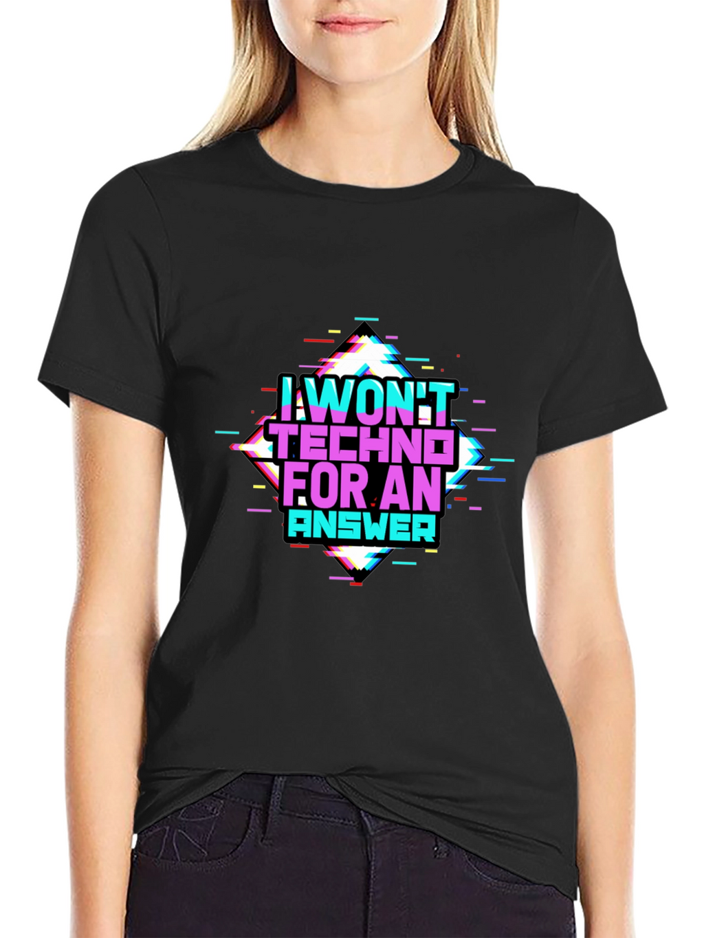 I Wont Techno for an Answer Glitch T-Shirt
