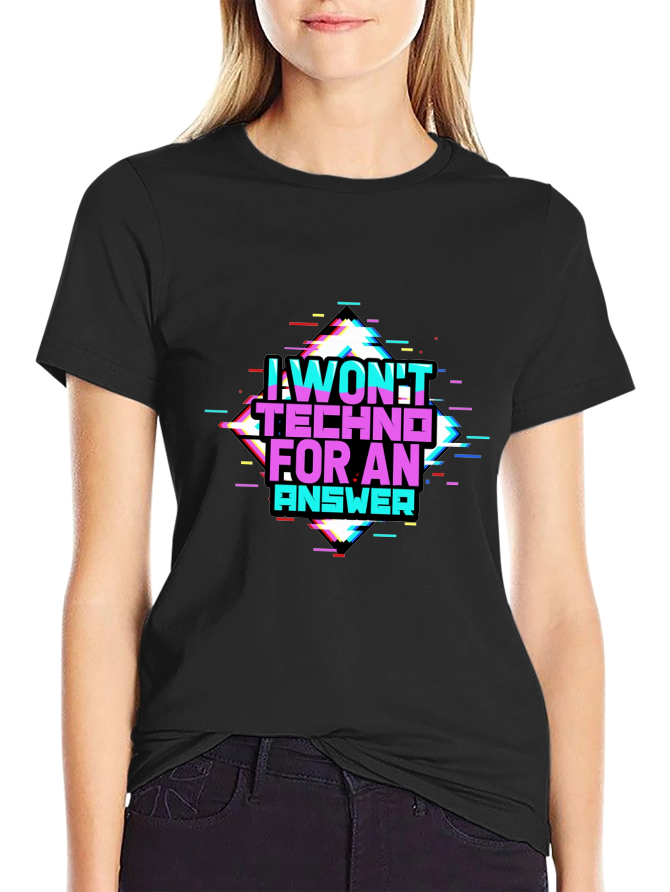 I Wont Techno for an Answer Glitch T-Shirt