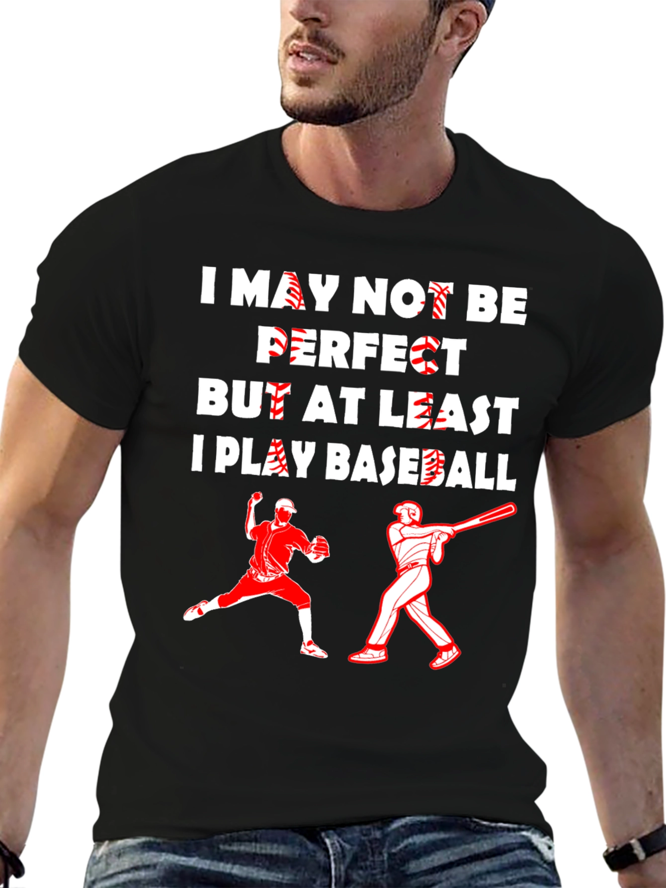 Funny Baseball Player Graphic T-Shirt