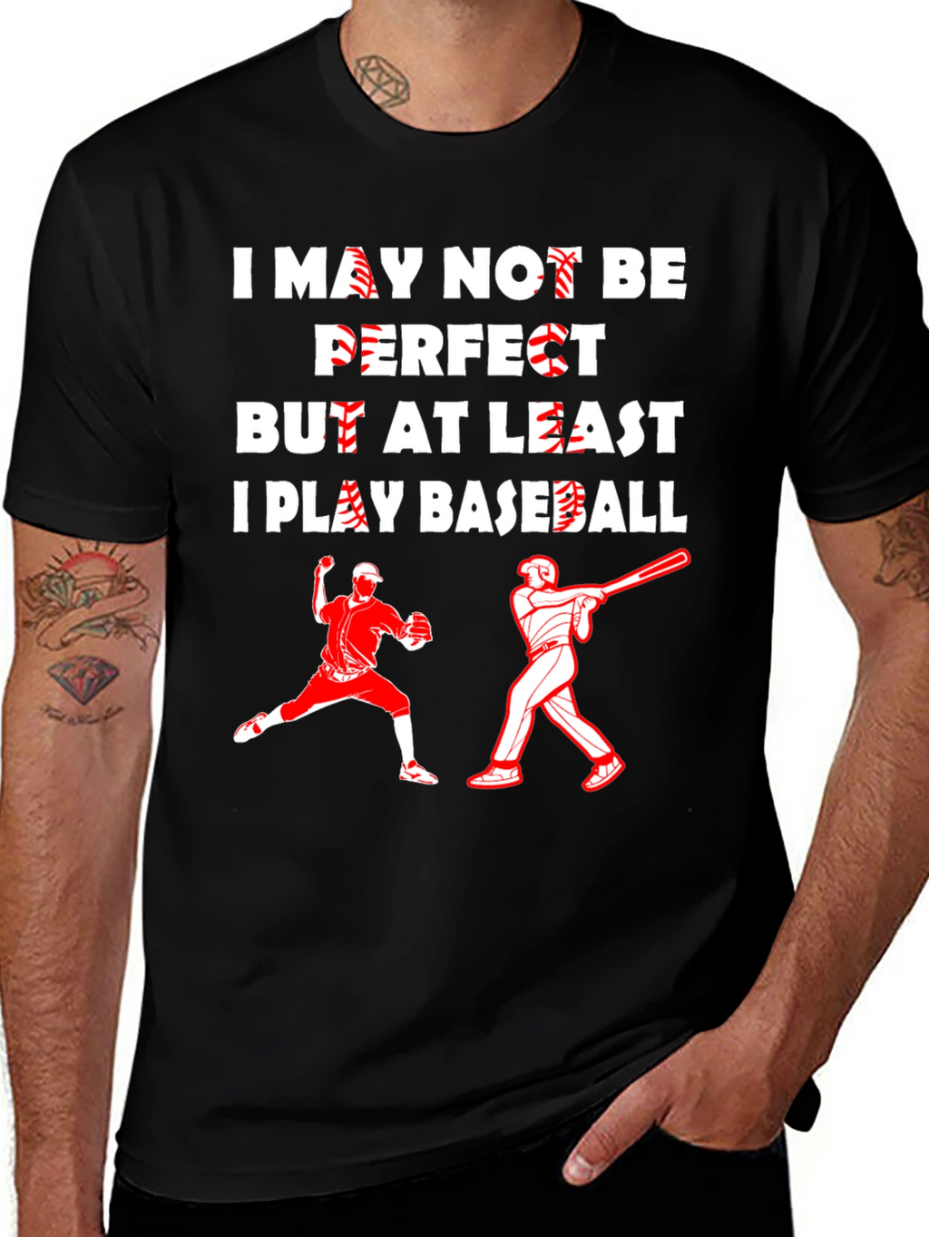 Funny Baseball Player Graphic T-Shirt