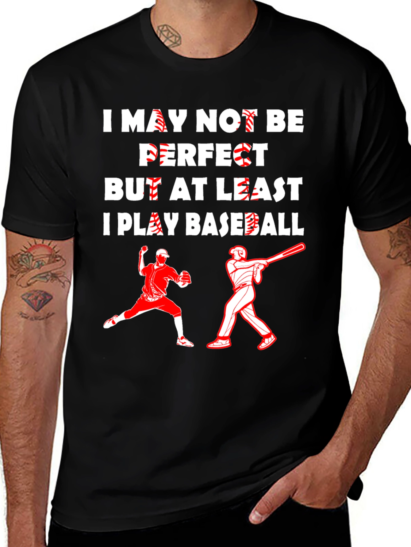 Funny Baseball Player Graphic T-Shirt