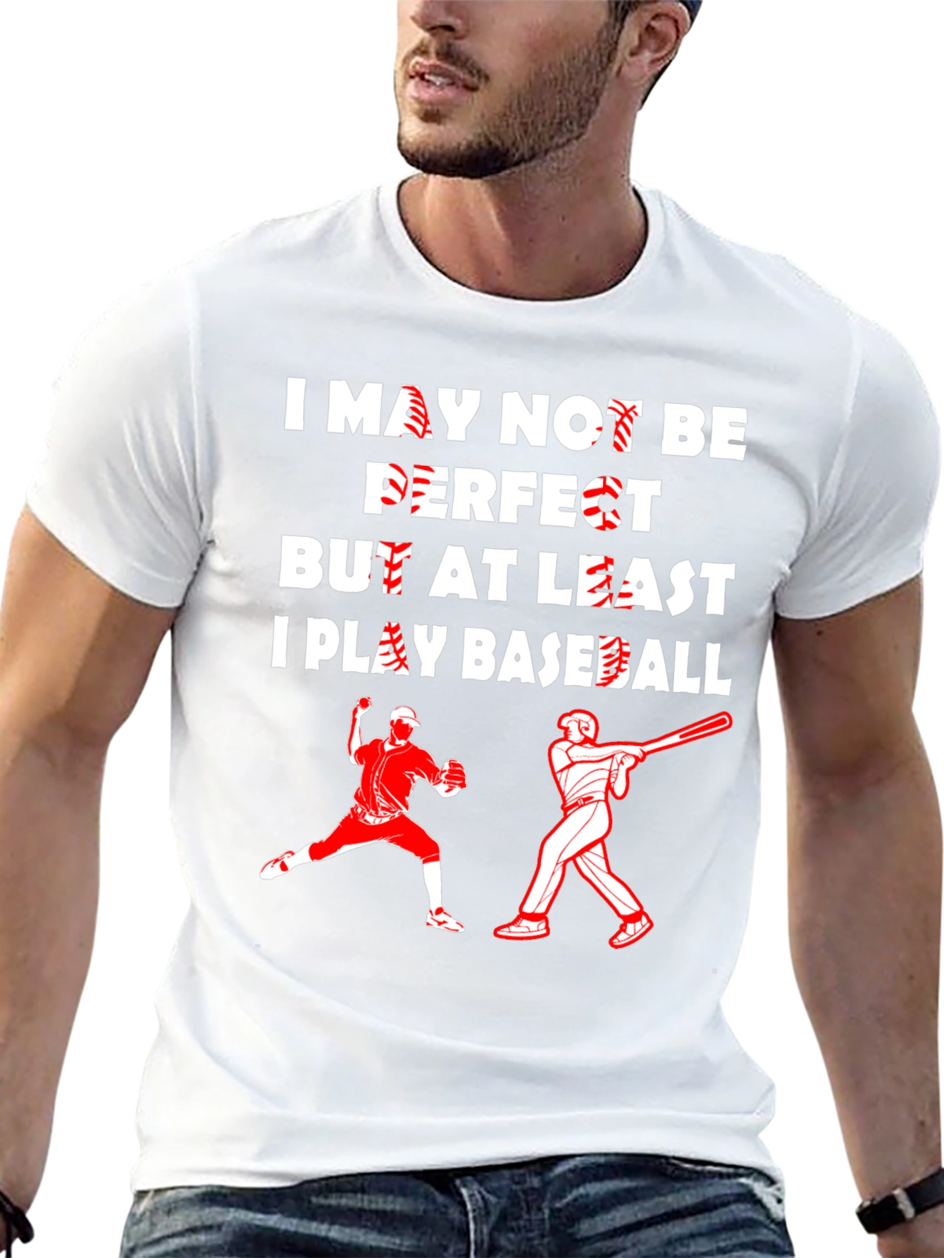 Funny Baseball Player Graphic T-Shirt