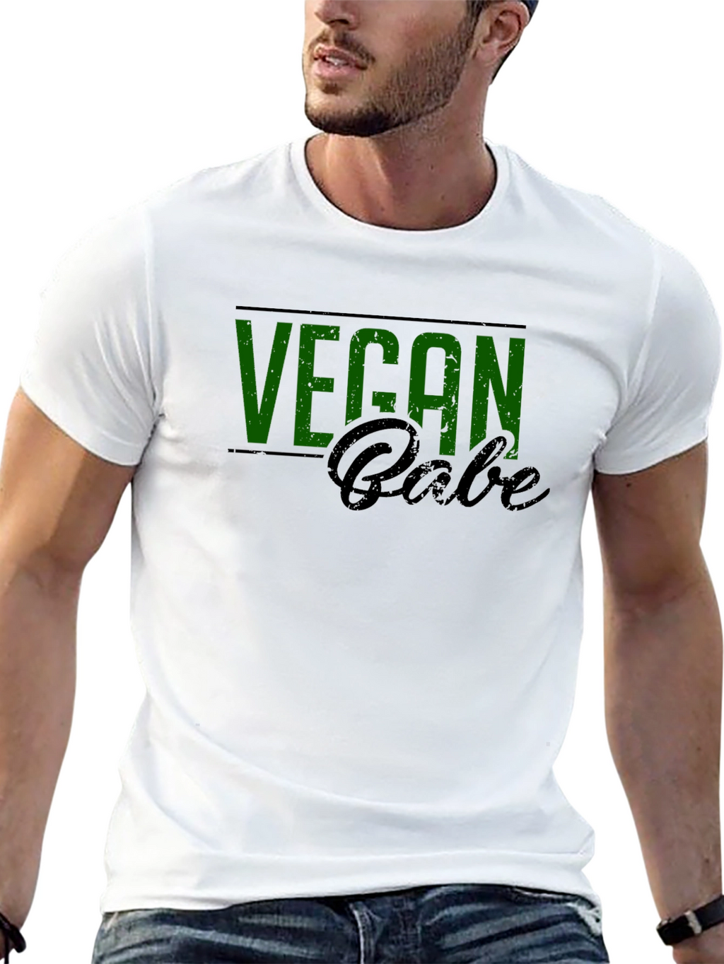 Vegan Babe Graphic Tee - Black Cotton Blend