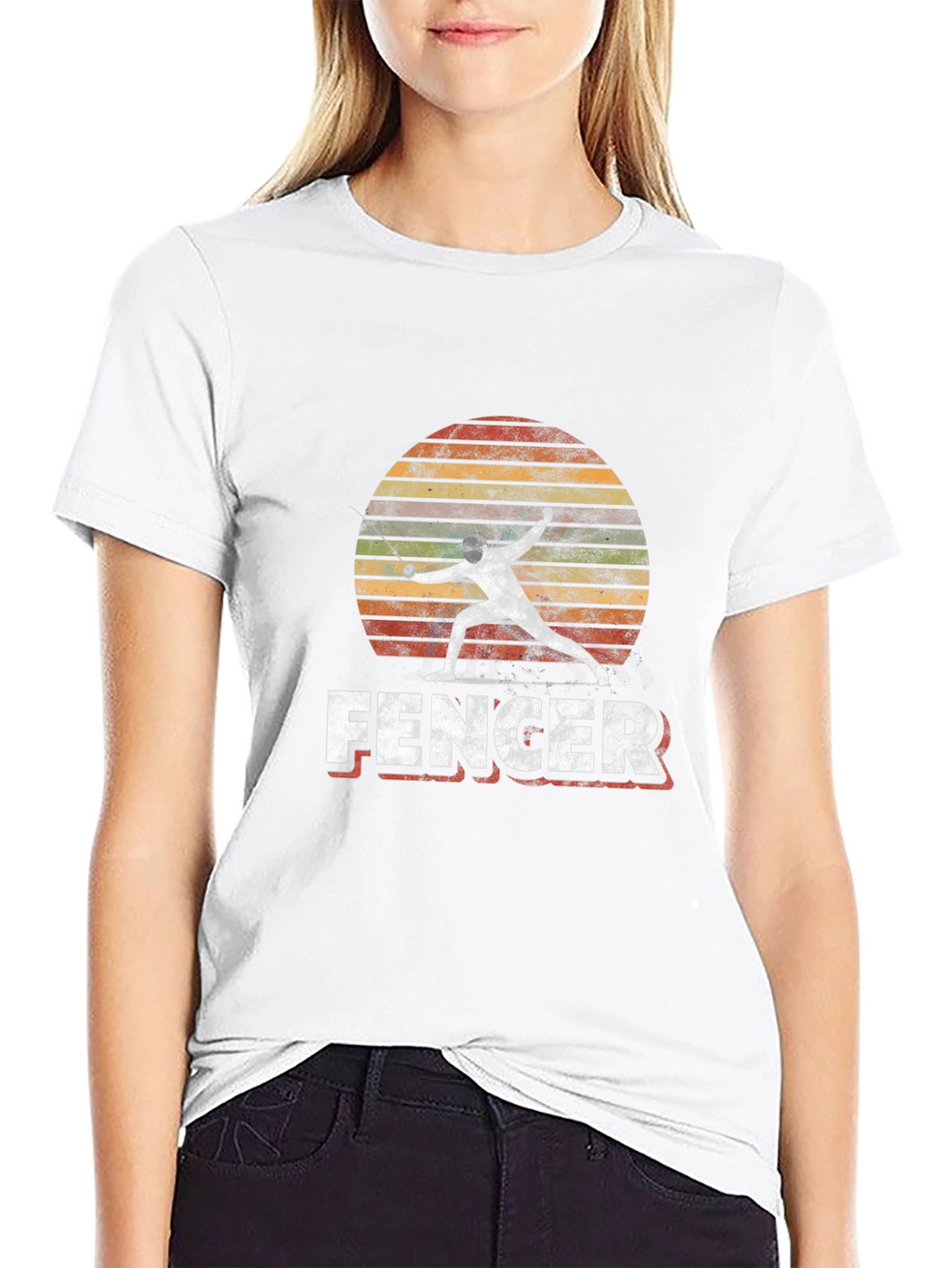 Fencer Retro Sunset Graphic T-Shirt