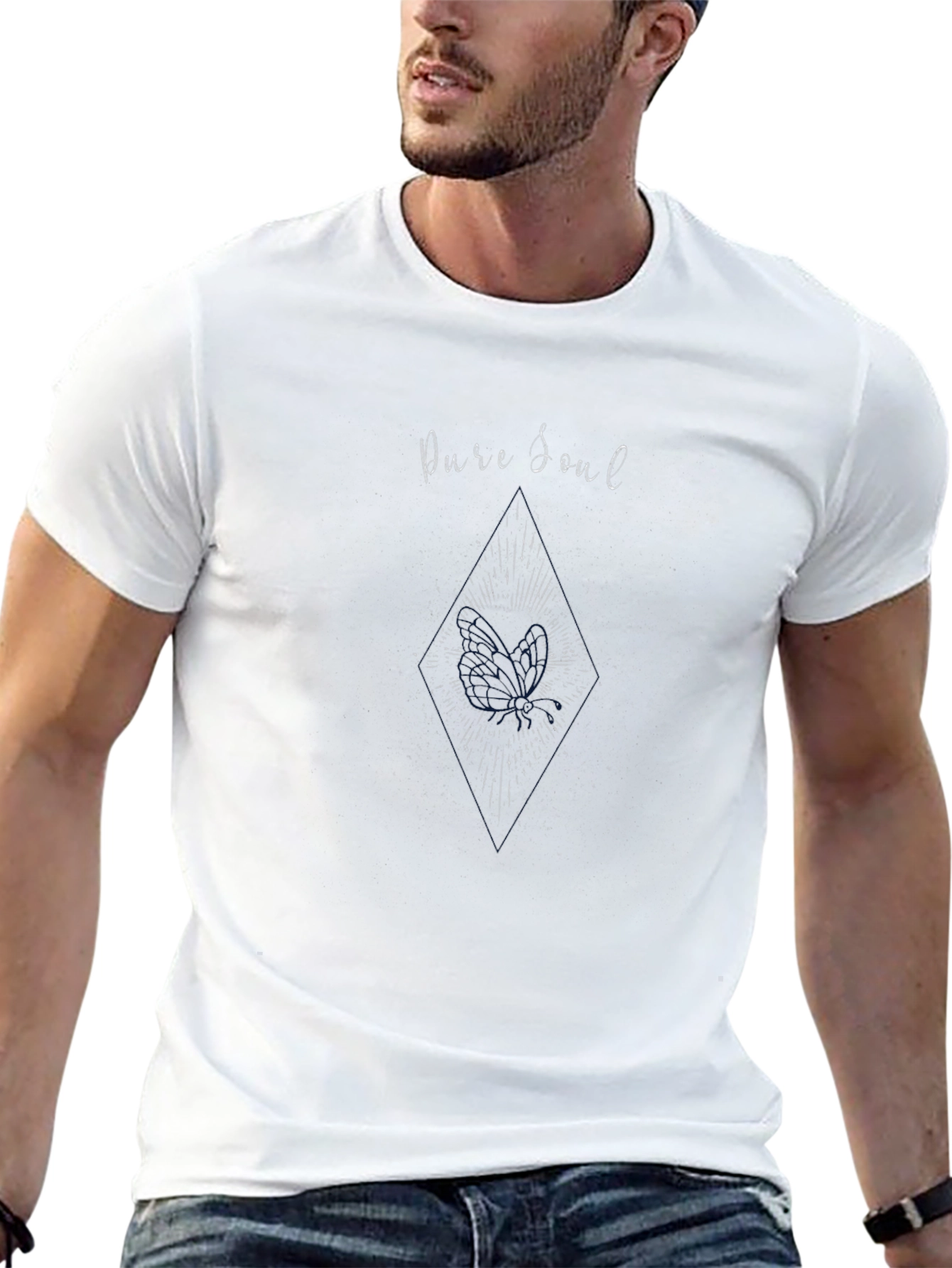 Pure Soul Graphic Tee - Black Cotton Comfort