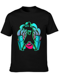 Neon Music Graphic Black T-Shirt