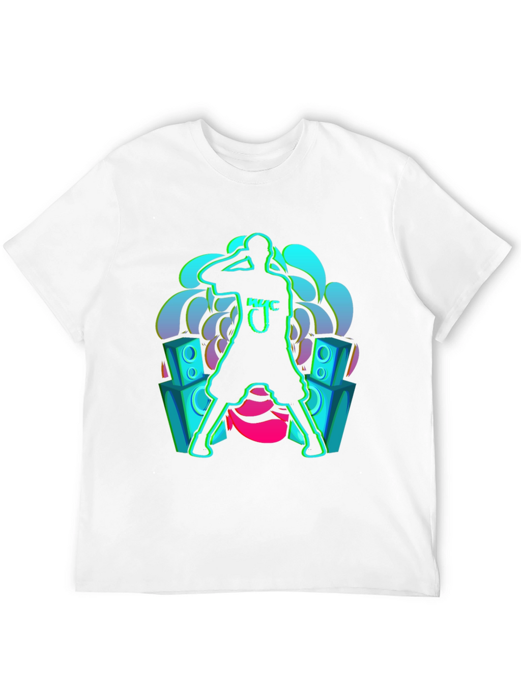 Neon Music Graphic Black T-Shirt