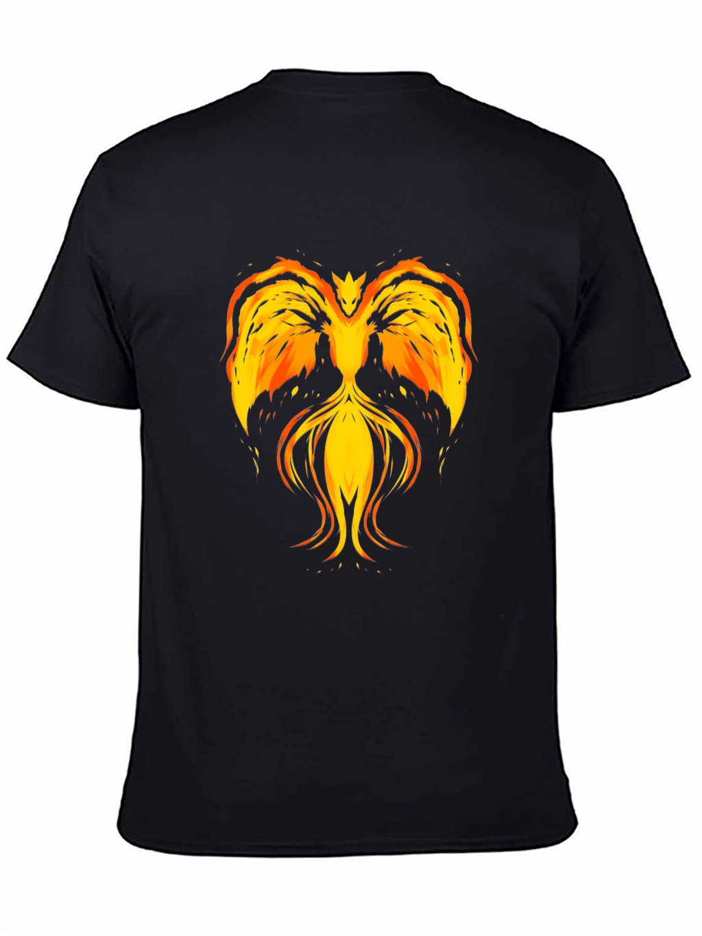 Fiery Phoenix Graphic T-Shirt - Black