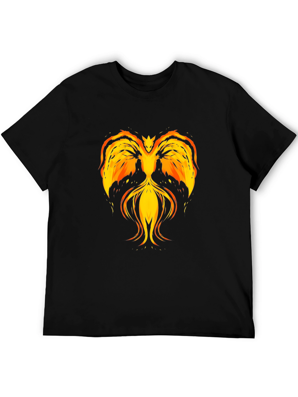 Fiery Phoenix Graphic T-Shirt - Black