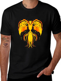 Fiery Phoenix Graphic T-Shirt - Black