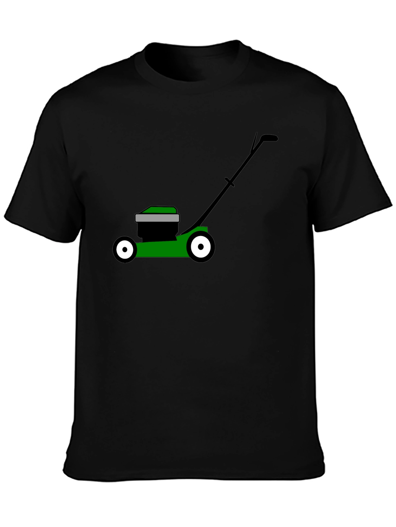 Lawn Mower Graphic Tee - Black Cotton T-Shirt