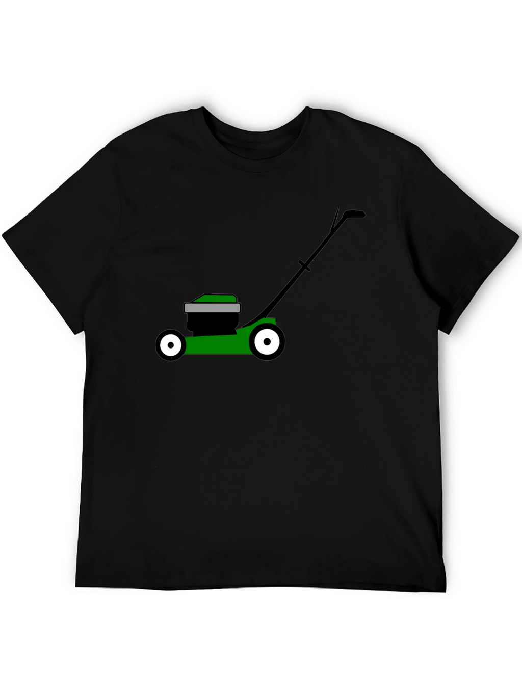 Lawn Mower Graphic Tee - Black Cotton T-Shirt