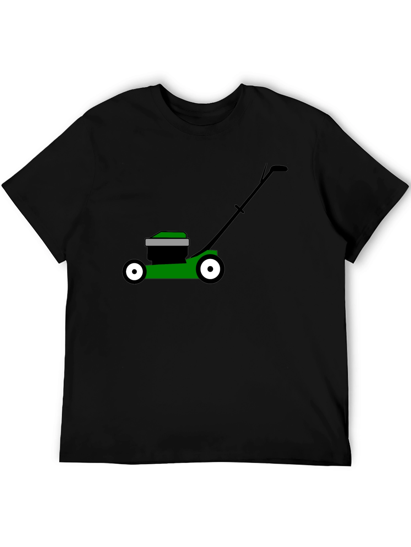 Lawn Mower Graphic Tee - Black Cotton T-Shirt