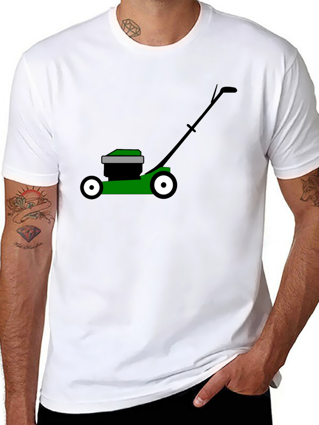 Lawn Mower Graphic Tee - Black Cotton T-Shirt