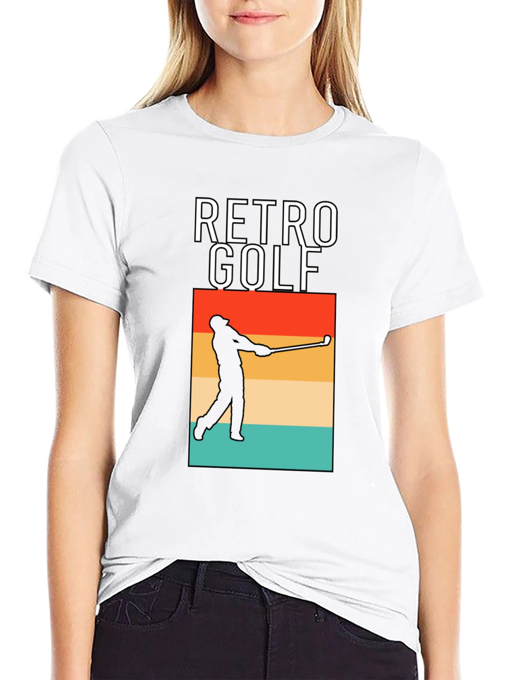 Retro Golf Tee - Stylish Golfer Silhouette T-Shirt