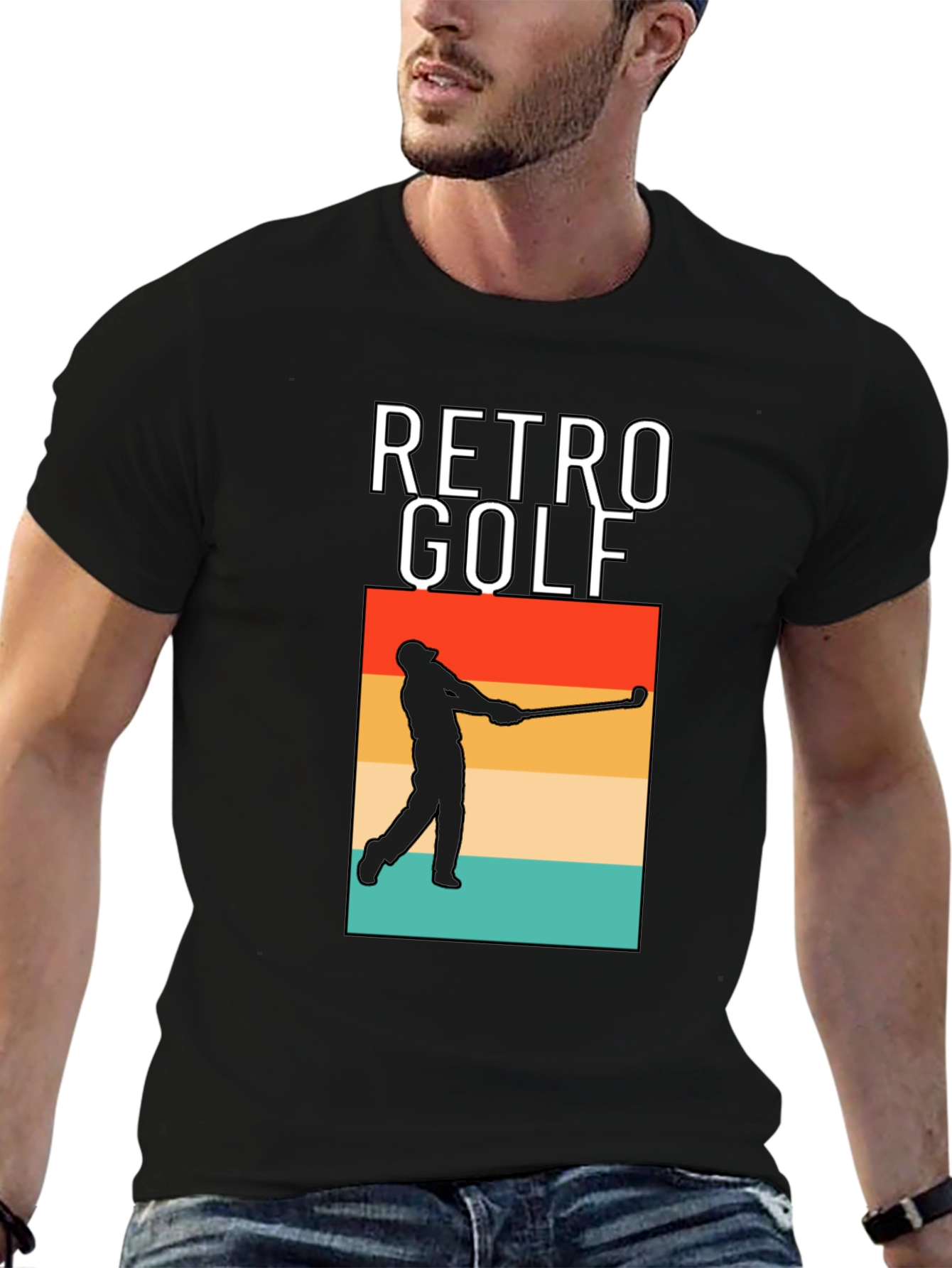 Retro Golf Tee - Stylish Golfer Silhouette T-Shirt