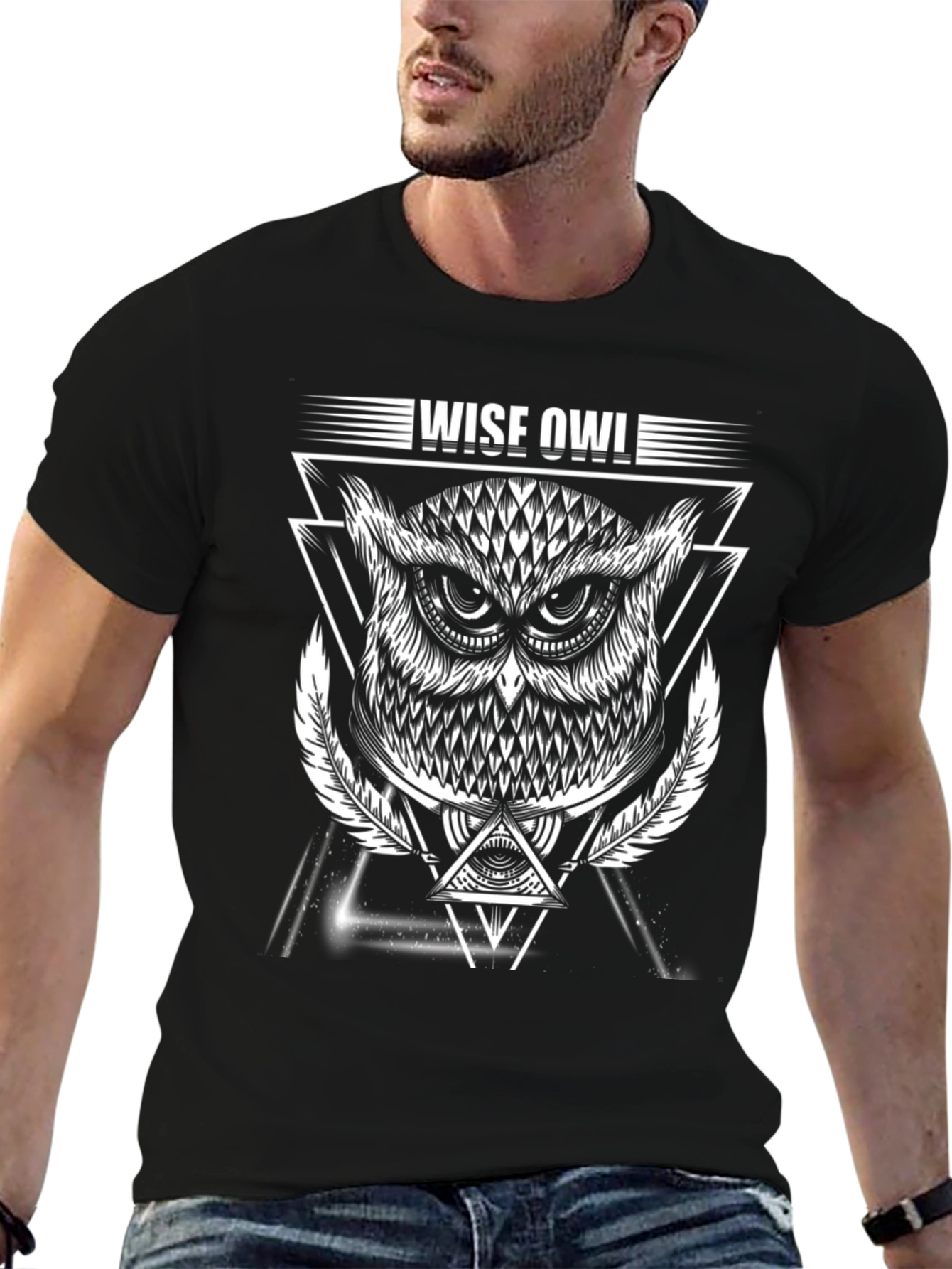Wise Owl Graphic T-Shirt - Trendy Mens Tee