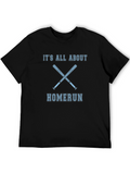 Homerun Baseball T-Shirt - Black Cotton Tee