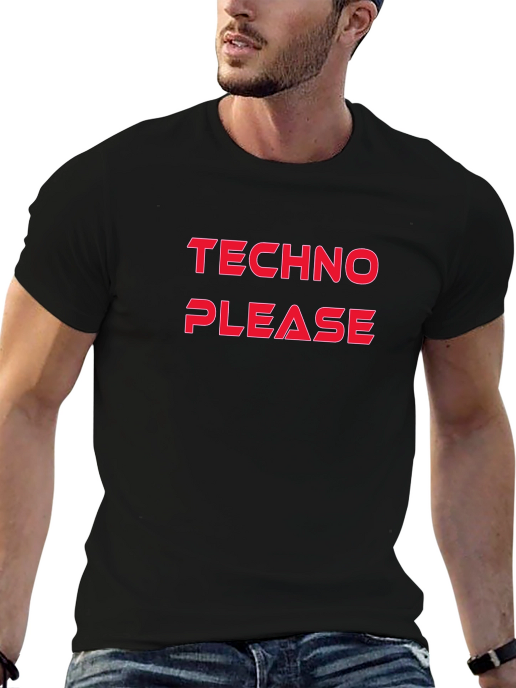 Techno Please Graphic T-Shirt