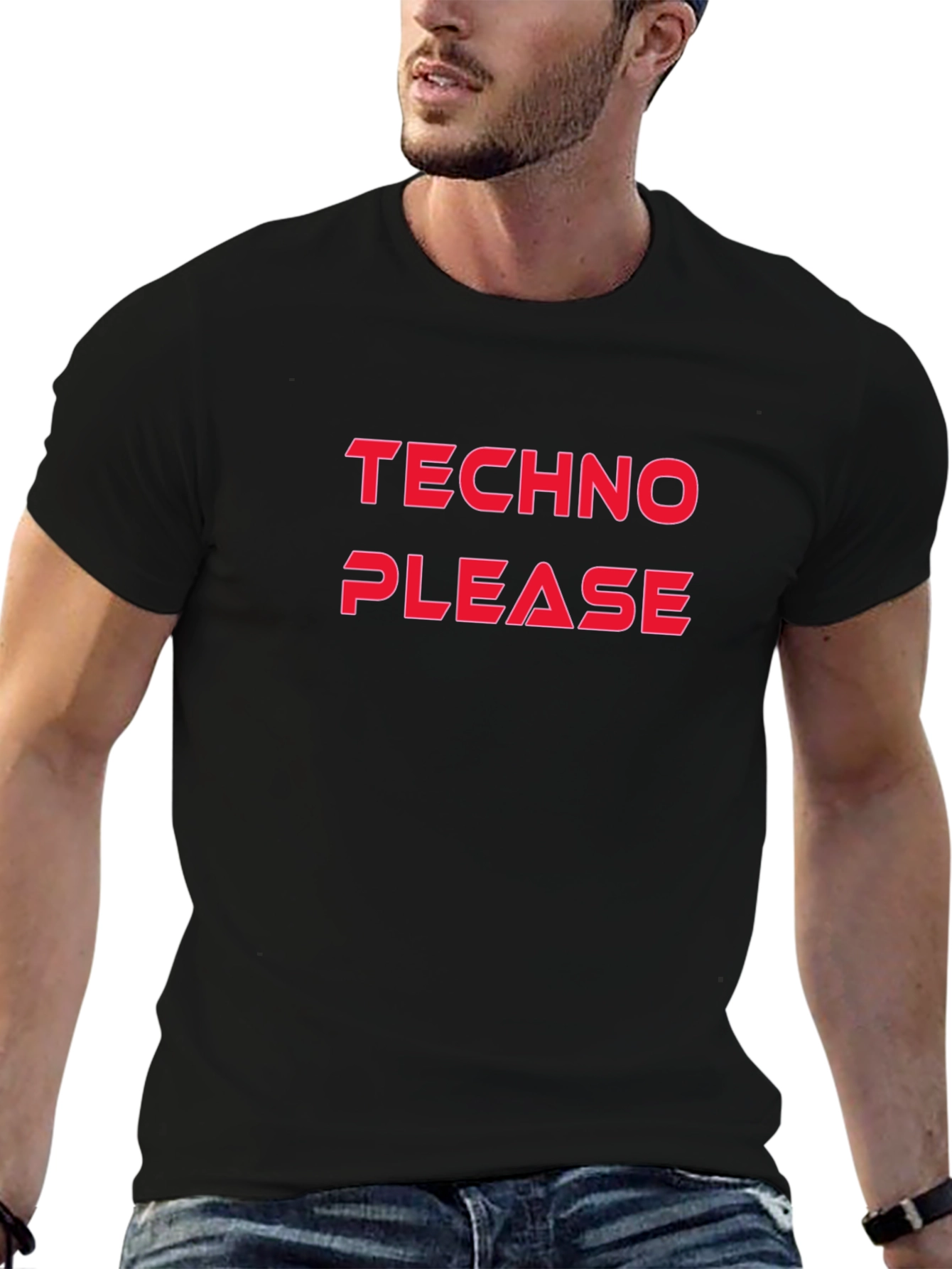 Techno Please Graphic T-Shirt
