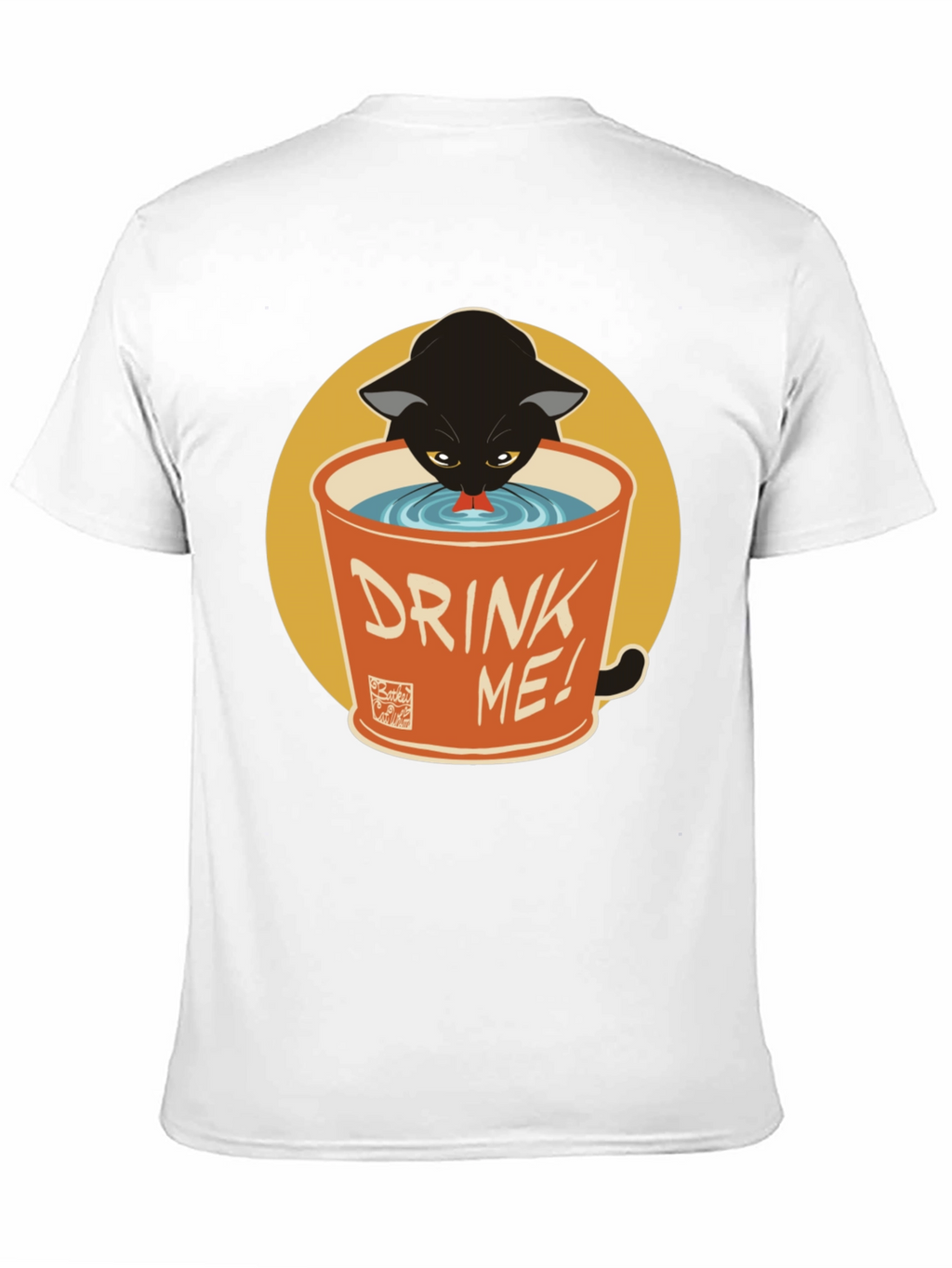 Black Cat Drink Me Graphic T-Shirt