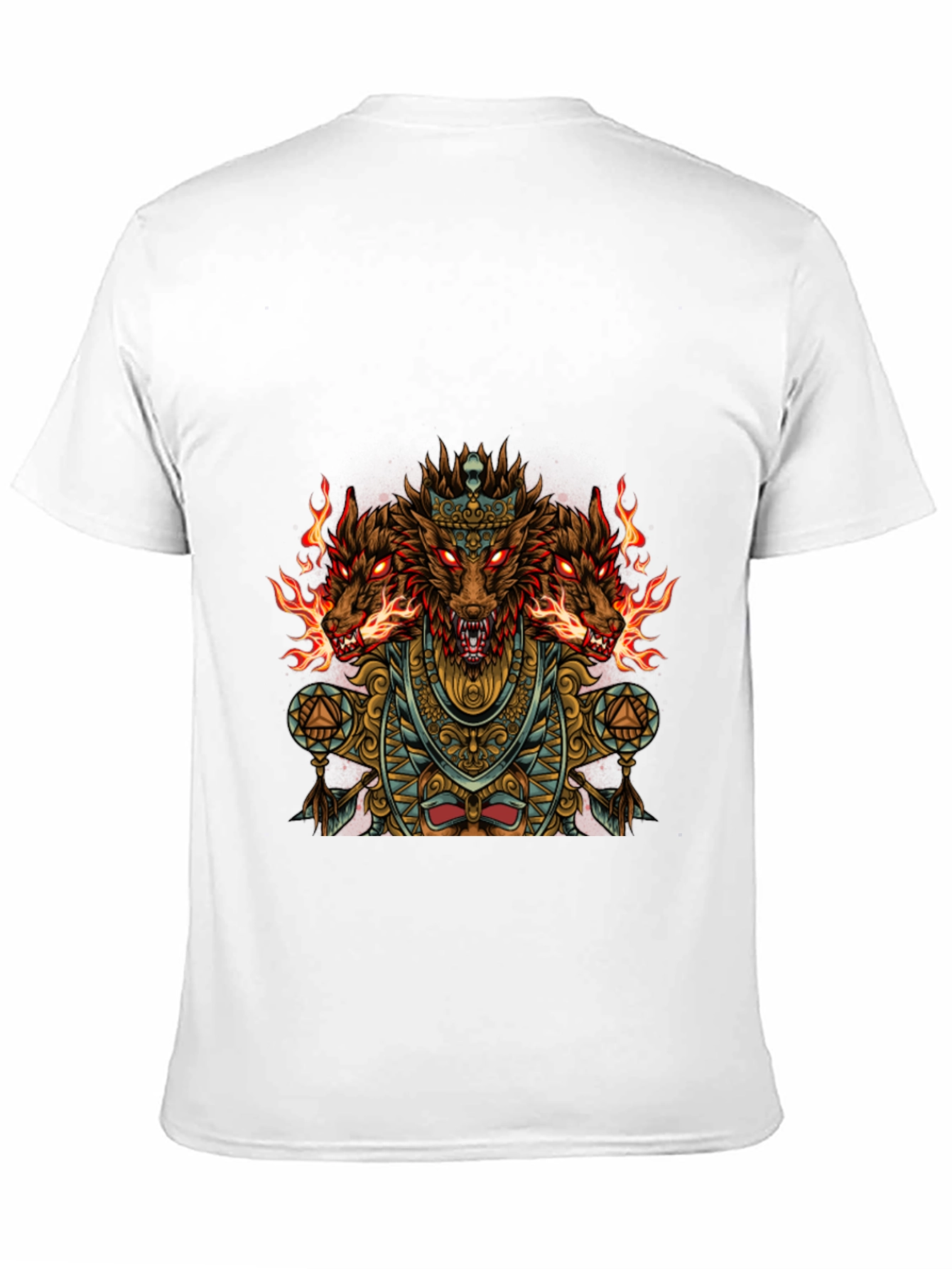Three-Headed Dog Graphic Black T-Shirt
