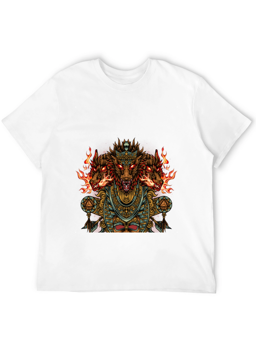 Three-Headed Dog Graphic Black T-Shirt