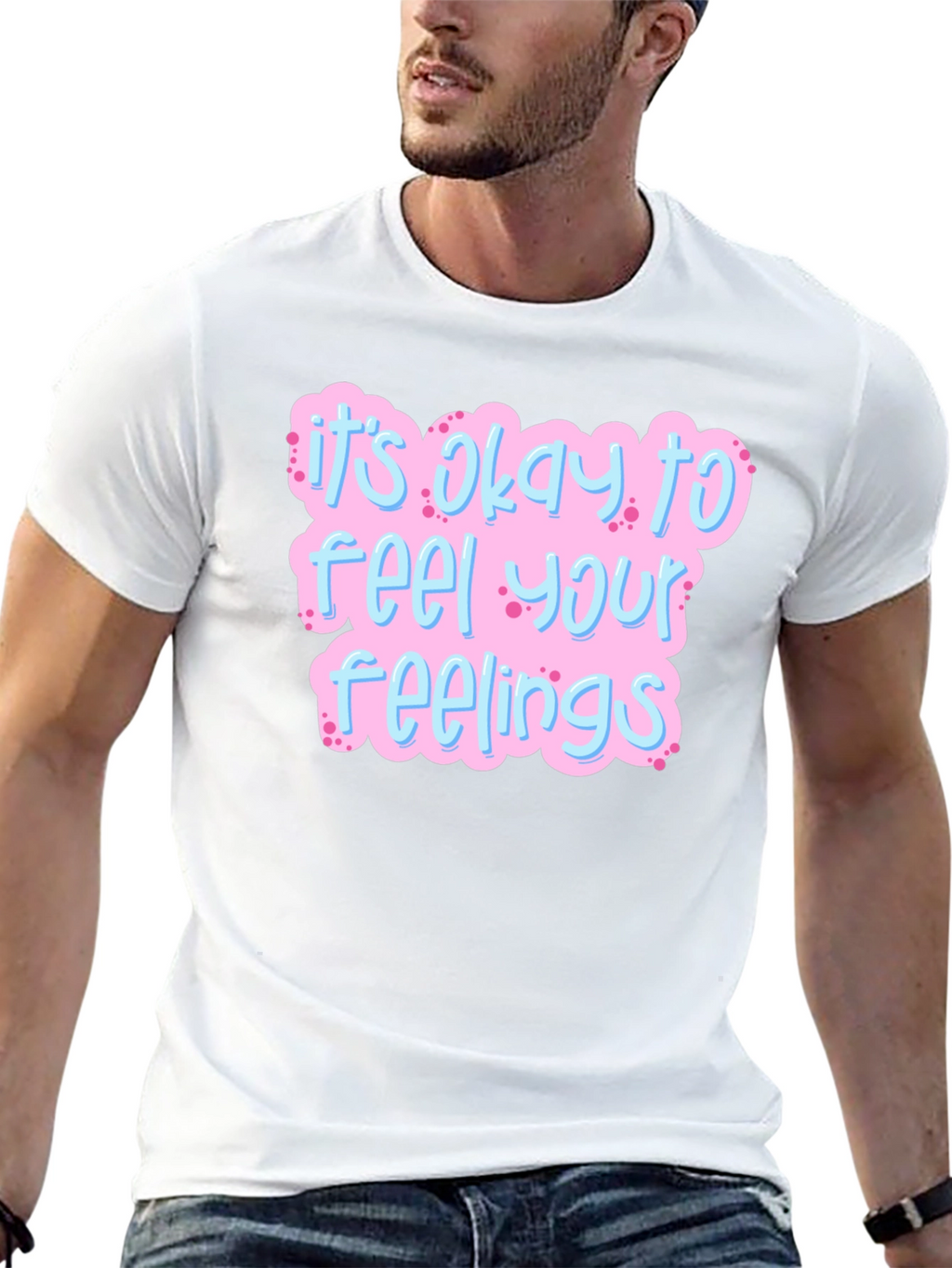 Its Okay to Feel Your Feelings Black Graphic Tee