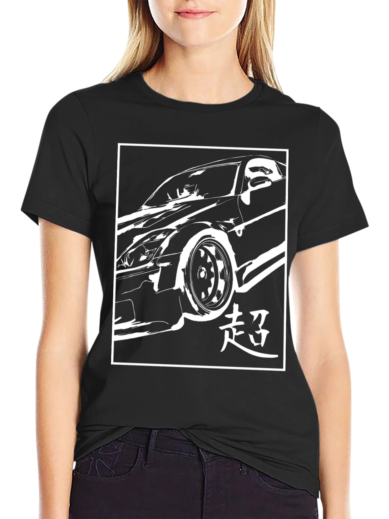 Black Car Graphic Tee - JDM Style