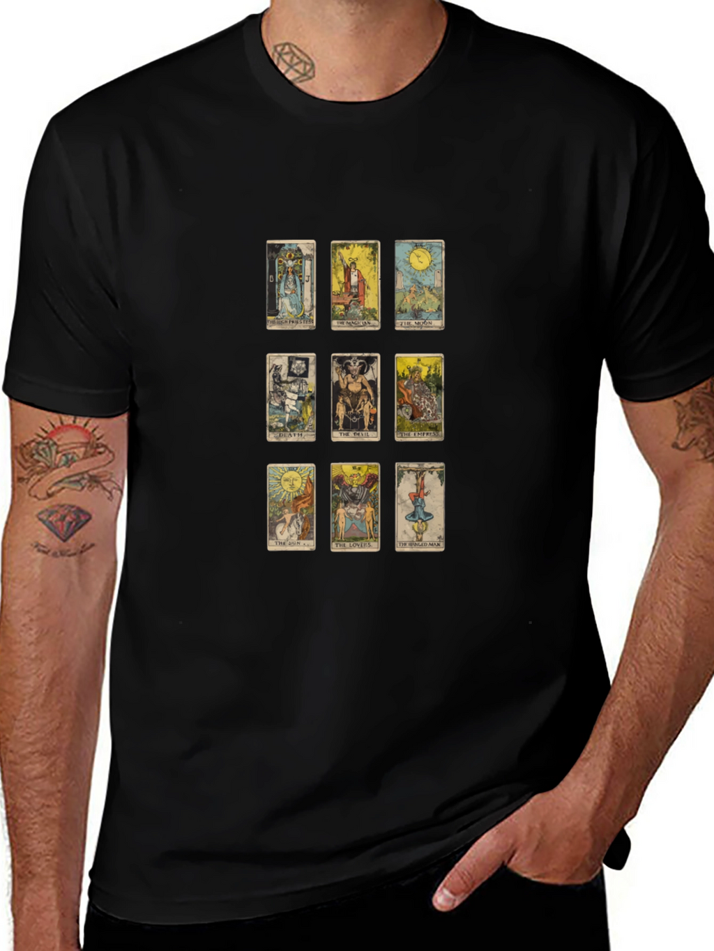 Tarot Card Graphic Tee - Mystical Design