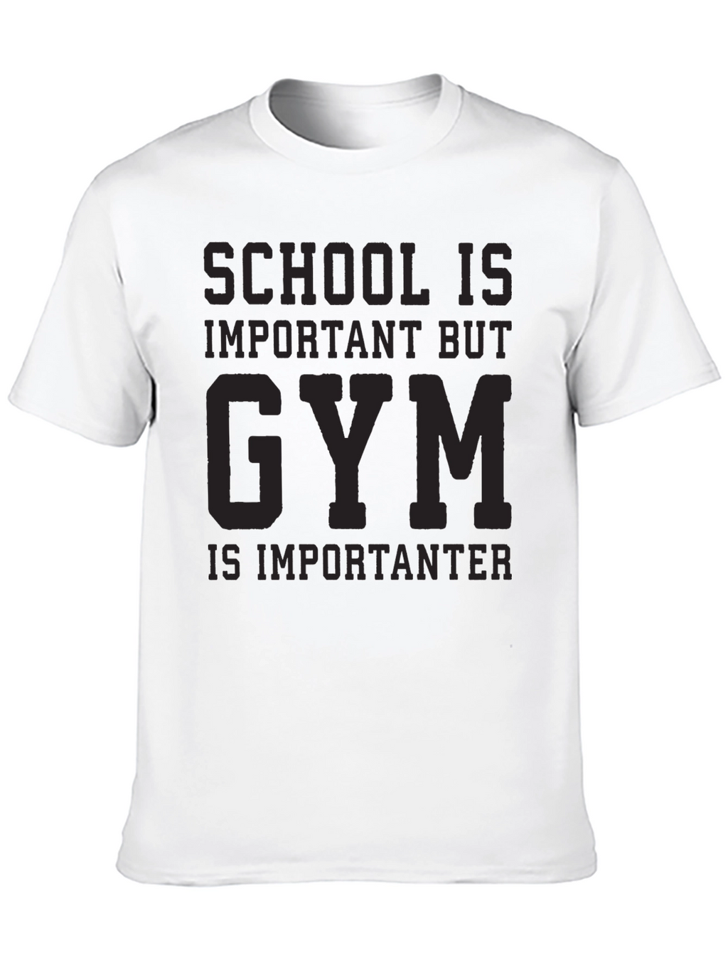 Gym is Importanter Black Graphic Tee