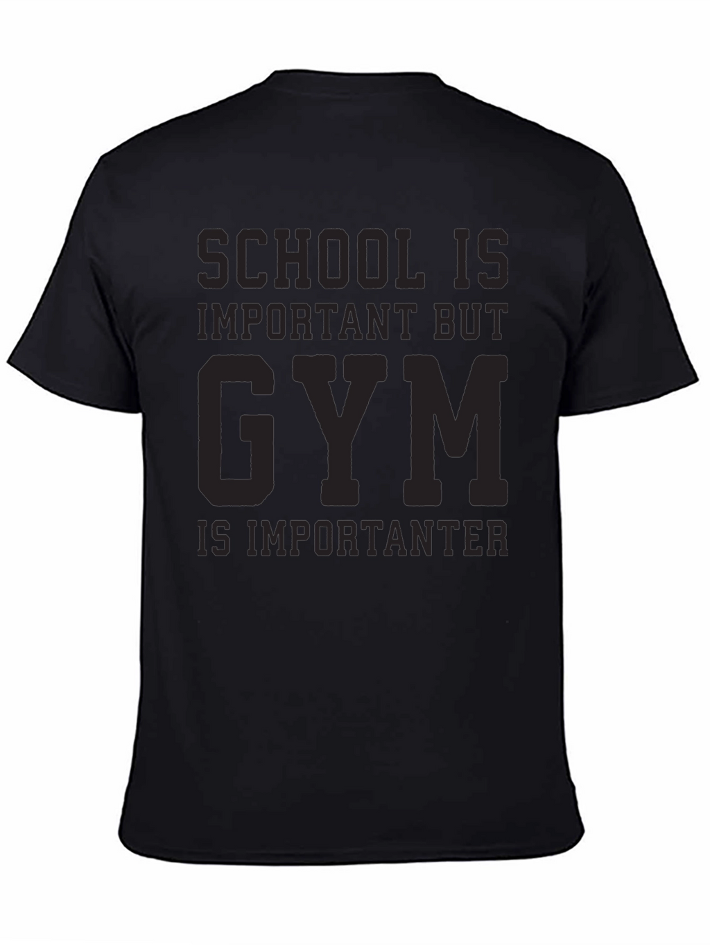 Gym is Importanter Black Graphic Tee
