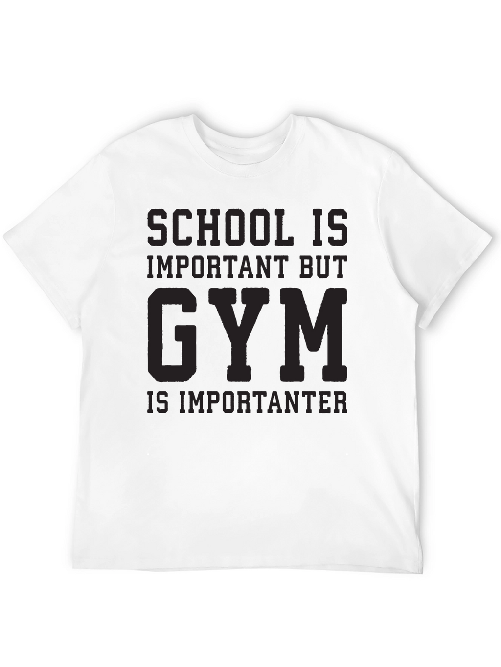 Gym is Importanter Black Graphic Tee