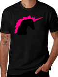 Unicorn Silhouette Graphic Tee - Black