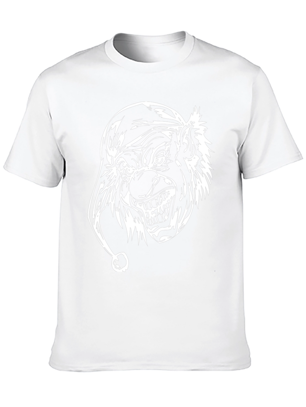 Mens Black T-Shirt with White Clown Graphic