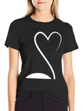 Heartbeat Curve Graphic Tee - Soft Black T-Shirt