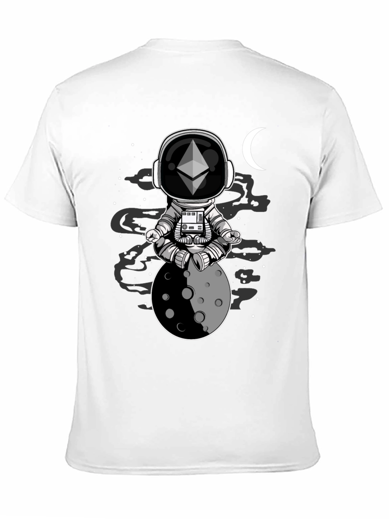 Ethereum Moon Meditation T-Shirt - Space Crypto Tee